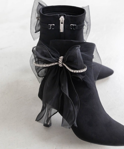 RANDA（ランダ） ブーツ 2WAY リボンショートブーツ レディース