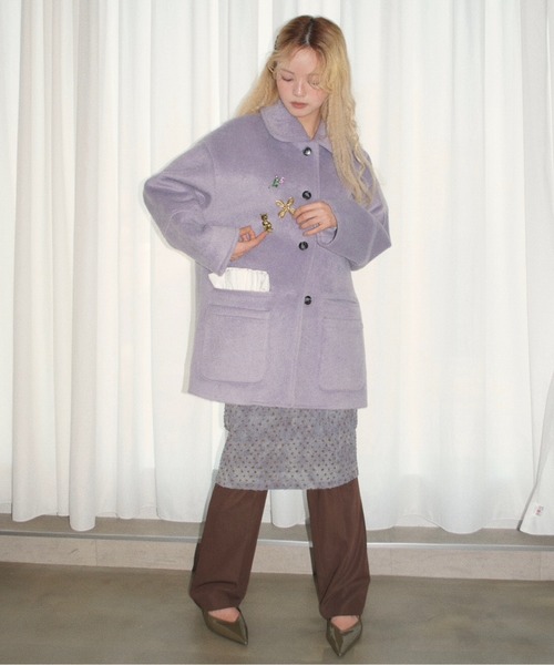 musubore（ムスボレ） コート アウター removable-cuffs 2way shaggy