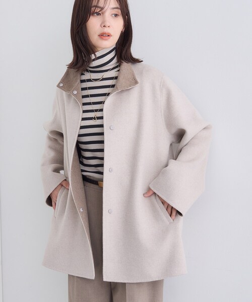 INDIVI（インディヴィ） コート アウター 「配色デザイン／ミドル丈