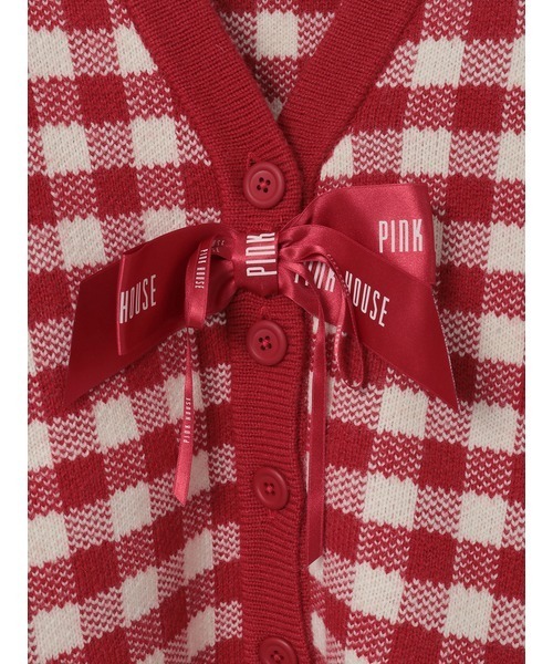 PINK HOUSE（ピンクハウス） カーディガン ギンガムチェックニット