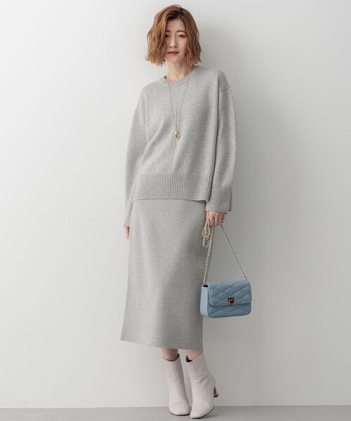 ニット セーター 「洗える」カシミヤブレンド クルーネック レディース