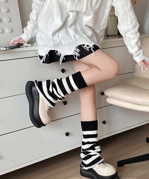 mosox レッグウォーマー 「MOSOX」ボーダーレッグウォーマー