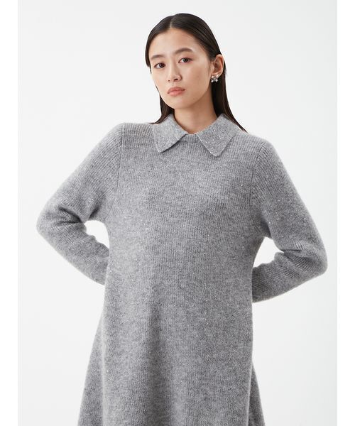 Mila Owen（ミラオーウェン） ニット セーター 襟付きペプラムニット