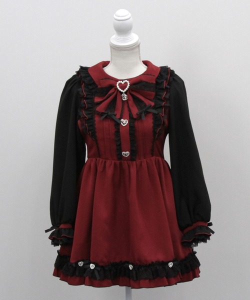 DearMyLove ワンピース バラレースパールリボンハートビジュー