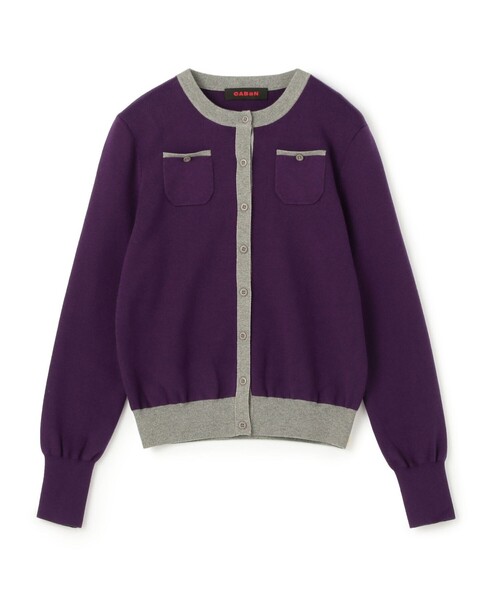 CABaN（キャバン） カーディガン コットンカシミヤ バイカラークルー