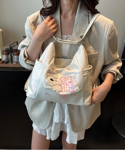 gossip!ロサンゼルス ショルダーバッグ バッグ Y2K 3D刺繍 くまマルチ