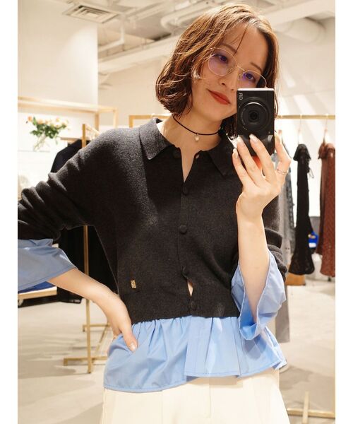 LAGUNAMOON（ラグナムーン） カーディガン ペプラムドッキングニット