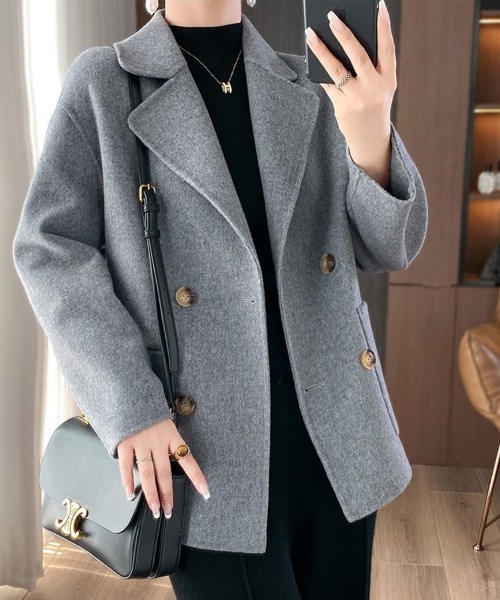 コート アウター ダブルボタンテーラードコート レディース : ZOZOTOWN