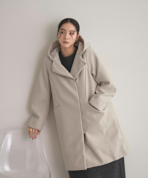 &. NOSTALGIA（ノスタルジア） コート アウター フェイクウールフード