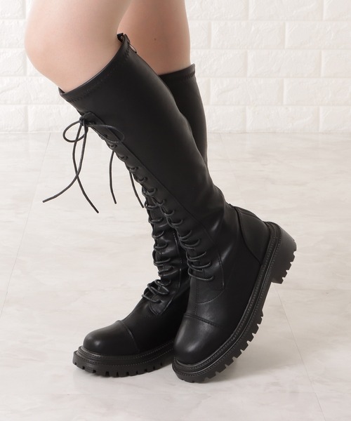 Lace Ladies（レースレディース） ブーツ 厚底 編み上げロングブーツ