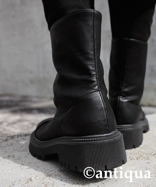 antiqua（アンティカ） ブーツ フロントジップブーツ レディース