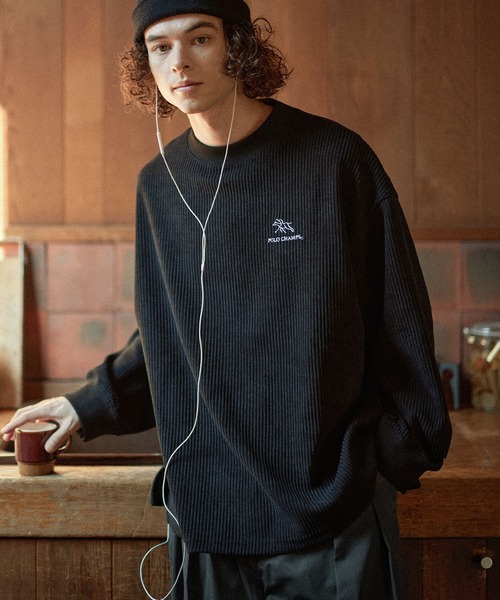 トレーナー スウェット 「POLO CHAMPS 別注」カットコーデュロイロゴ