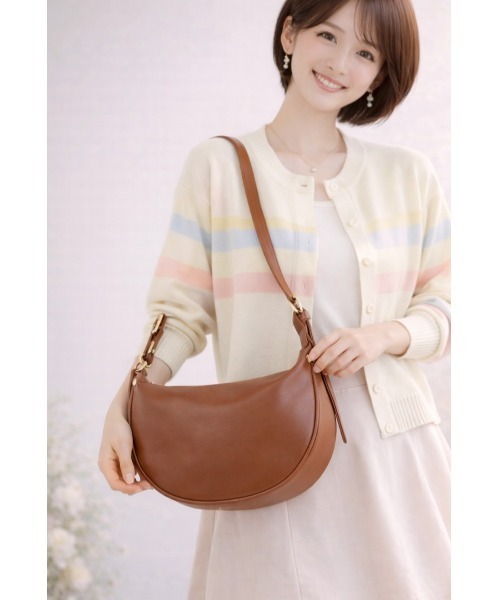 ショルダーバッグ バッグ ハーフムーン型ショルダーバッグ レディース