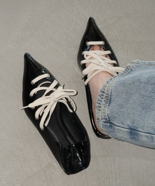 chuclla（チュクラ） パンプス 2way レースアップ ポインテッド