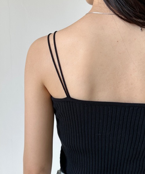 CLEA キャミソール 「全23色」ダブルストラップ スクエア リブ