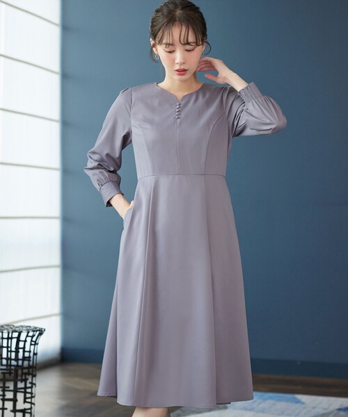 Tiaclasse ワンピース ハートネックくるみ釦ワンピース : ZOZOTOWN