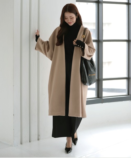 MERAKI ノーカラーコート コート manaodaysさんコラボ ウールコクーン