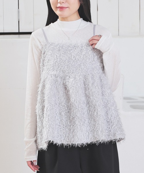 Honeys（ハニーズ） キャミソール フェザーキャミソール : ZOZOTOWN