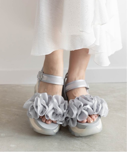RANDA（ランダ） サンダル ボリュームフリルスポーツサンダル
