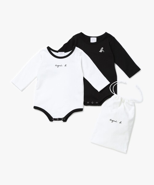 agnes b.（アニエスベー） ベビー服 ロンパース ベビー ロゴ ボーダー