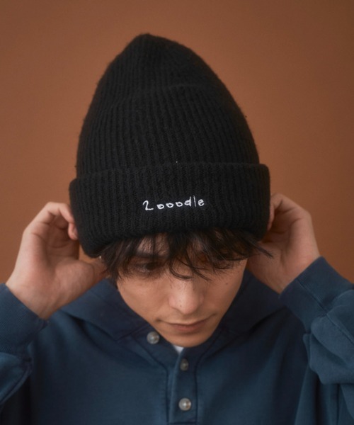 Zooodle ニット帽 ニットキャップ Logo stitch beanie - ロゴステッチ