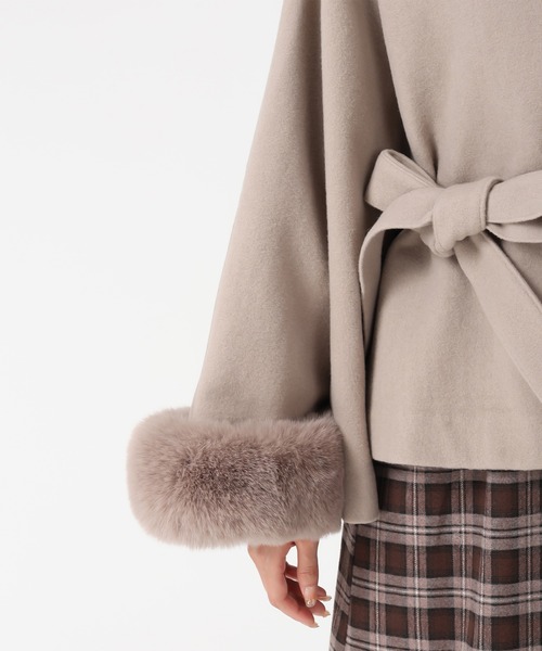 MISCH MASCH（ミッシュマッシュ） ポンチョ 2025秋冬新作 ブローチ付き