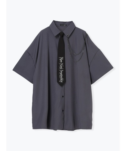 NOEMIE（ノエミー） ブラウス シャツ ネクタイ付きユニセックス5分袖