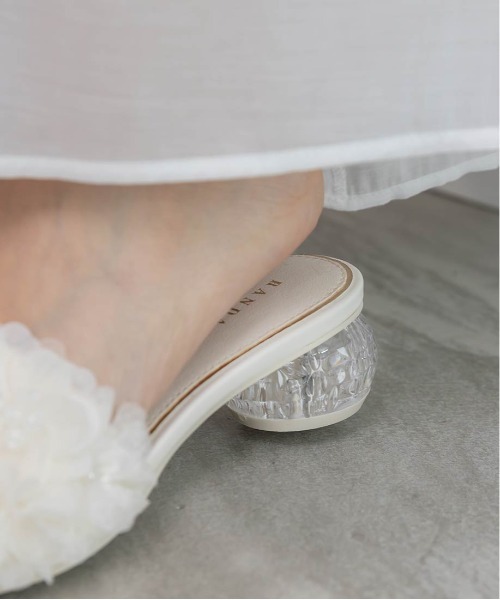 RANDA（ランダ） サンダル シフォンフラワーミュールサンダル