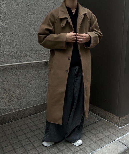 CREARE -LINO- ステンカラーコート コート フェイクウールステンカラー