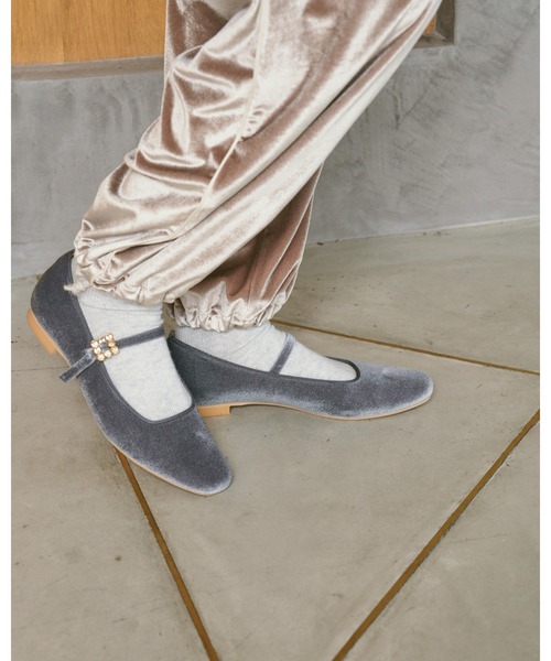 パンプス フラット ビジューストラップ メリージェーン : ZOZOTOWN