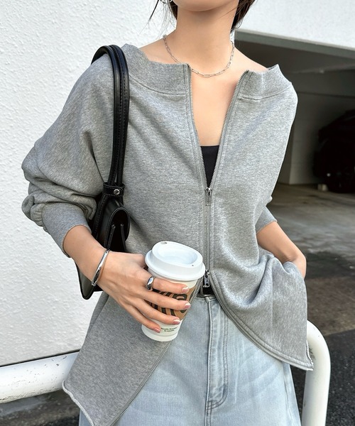 andme（アンドミー） トレーナー スウェット ダブルジップ2wayオフ