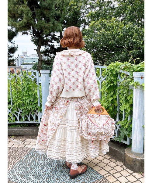 PINK HOUSE（ピンクハウス） カーディガン ローズモチーフ使い