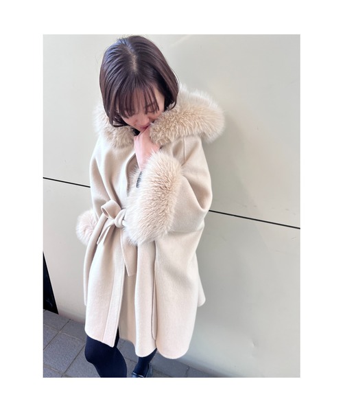 CELFORD（セルフォード） ポンチョ ファーポンチョコート レディース