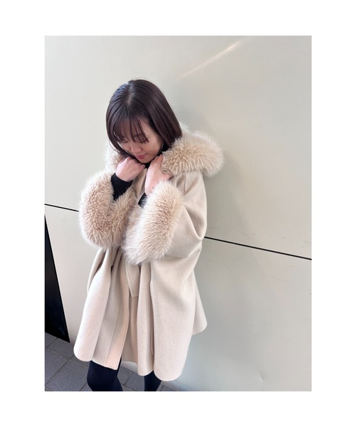 CELFORD（セルフォード） ポンチョ ファーポンチョコート レディース