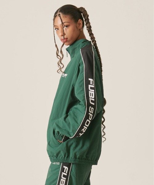 FUBU（フブ） ナイロンジャケット ブランド ロゴ 配色ライン ルーズ