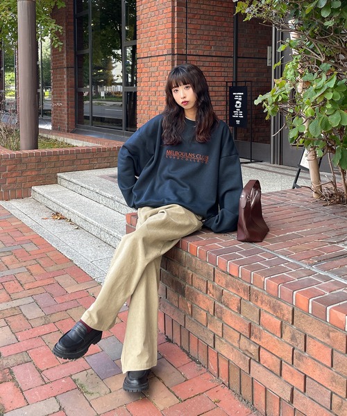 トレーナー スウェット 刺繍カラフルロゴスウェット レディース