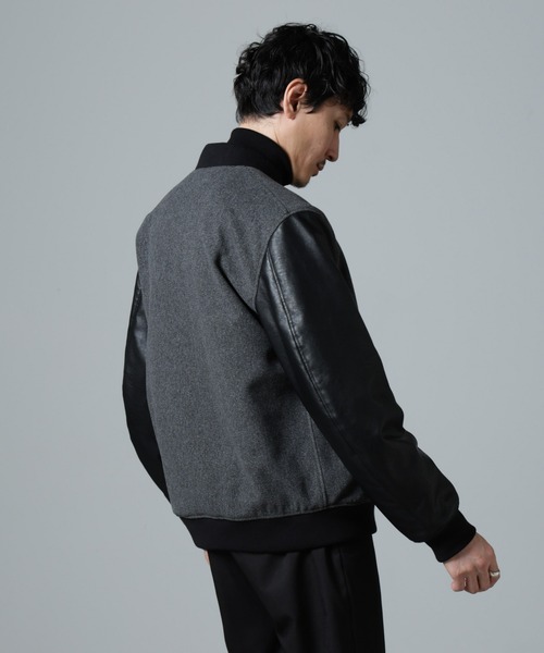 NANO universe（ナノ・ユニバース） スタジャン フェイクレザー中綿