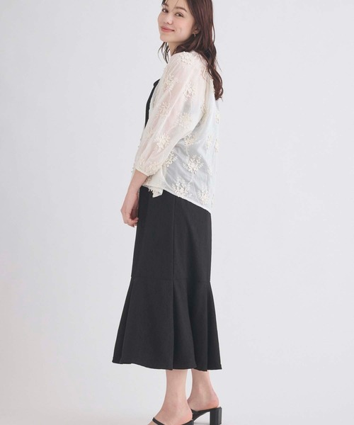 fifth（フィフス） ブラウス シャツ フラワー刺繍シアーブラウス