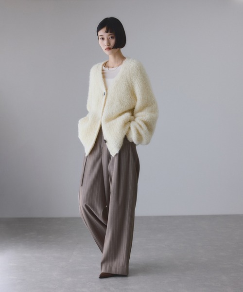 ADAM ET ROPE'（アダムエロペ） カーディガン モヘヤウールニット