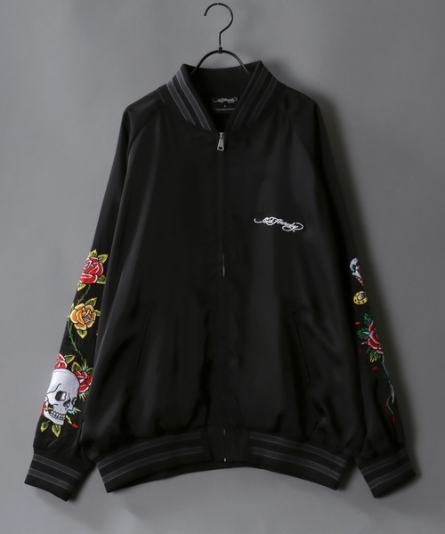 Ed Hardy（エド・ハーディー） スカジャン ワンポイント刺繍 袖刺繍