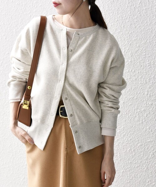 SHIPS any カーディガン 「WEB限定」SHIPS any: USA コットン 裏起毛
