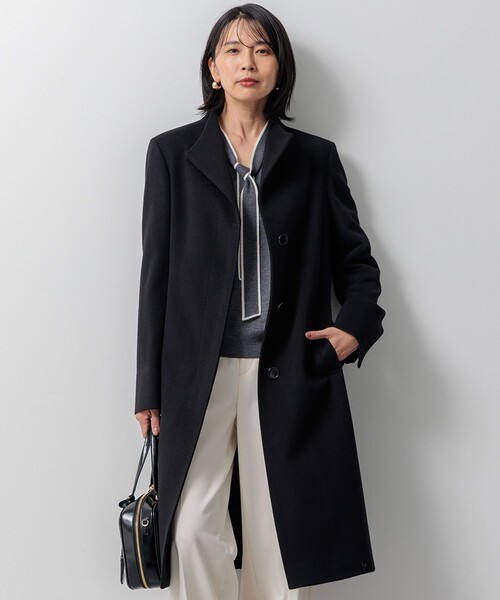 コート アウター ウールカシミヤビーバー スタンドカラー レディース