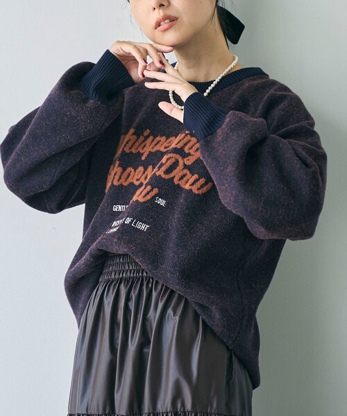 coen（コーエン） ニット セーター 「もちフワ触感×1枚で映えるロゴ