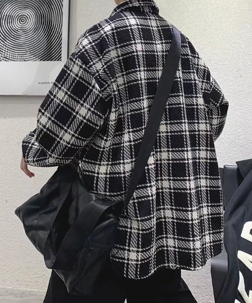 B.R.U コート ジャケット チェック柄カジュアルジャケット メンズ