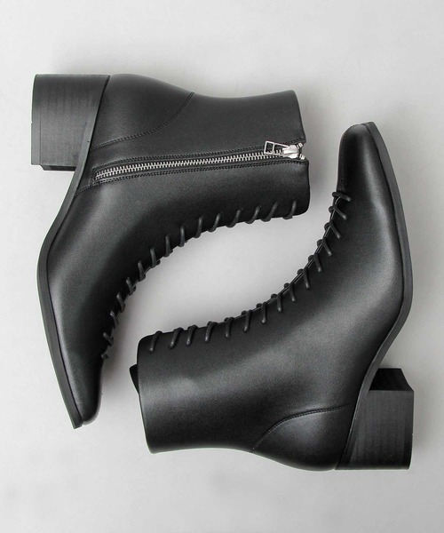 glabella（グラベラ） ブーツ ハイヒール スクエアトゥ センターシーム