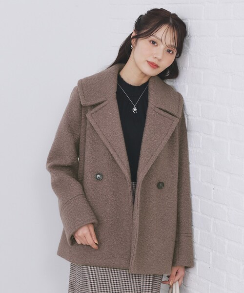 index（インデックス） ピーコート pコート ブークレミドルコート