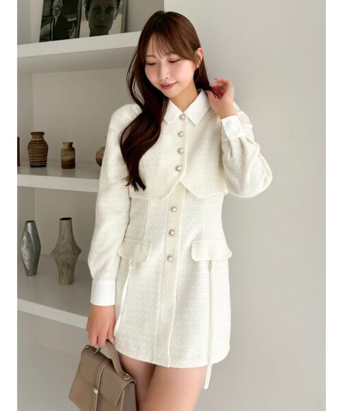 dazzlin（ダズリン） ワンピース パフスリーブレイヤードミニ