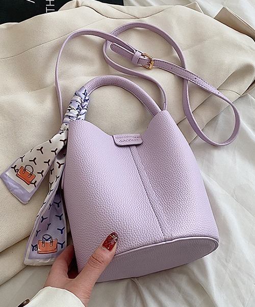 c.u.l ショルダーバッグ バッグ 着脱可能 スカーフデザイン バケツ型