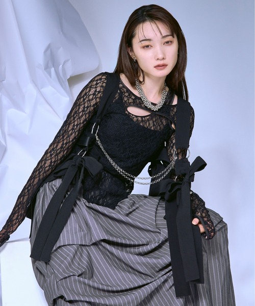 Ezick ベルト Ribbon noir 2way プリーツメロウハーネス レディース