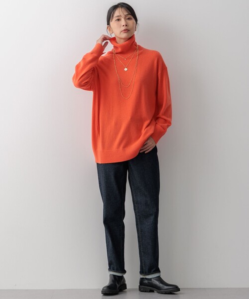 ニット セーター ピュアカシミヤ タートルネック レディース